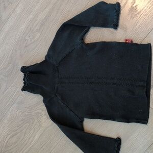 Black Ruffle Neck Turtleneck Knit 6-12M